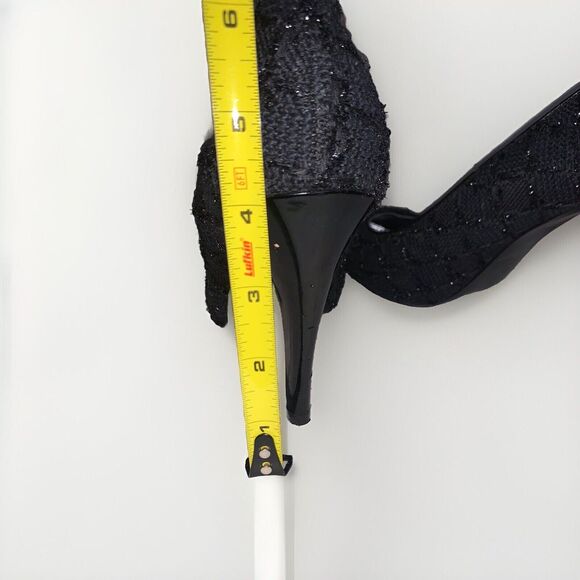 White House Black Market Edison Sparkle Button Square Toe Stiletto Heels 8.5M - Picture 9 of 14